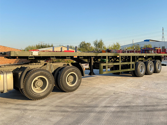 60 Ton Flatbed Semi Truck Container Trailer 40 FT 20 FT 3 Axles