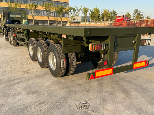 3 Axles Flatbed Semi Truck Trailer 40FT Container Transport Platform