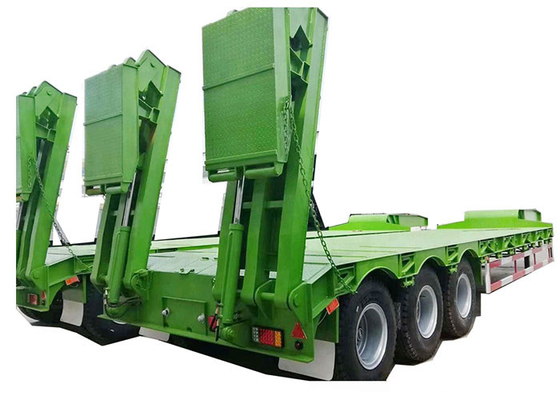 80000kg Tri Axle Low Bed Trailer Q345B Detach Gooseneck Trailer For Pickup Truck